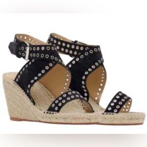 Isabel Marant Black Wedges with Silver Accents